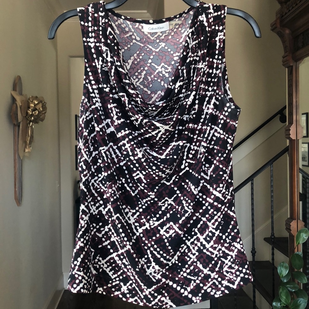 Calvin Klein Drape Neck Blouse